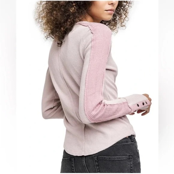 Free People We the Free Tasha Long Sleeve Thermal Top in Daytime Fireworks Small - Picture 2 of 14